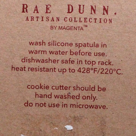 Rae Dunn Artisan Collection NWT Deck The Halls Silicone Spatula & Cookie Cutter - Picture 4 of 10